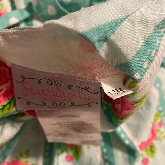 Serendipity Clothing Co 12M Blue & Pink Floral Dress - Picture 6 of 6